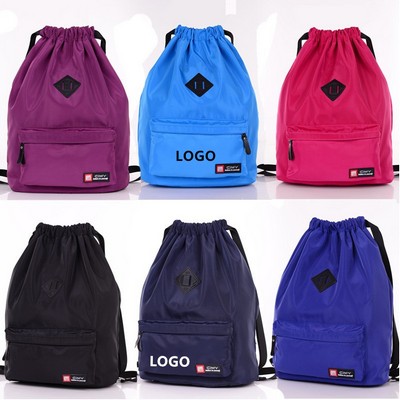 Nylon School Drawstring Backpack