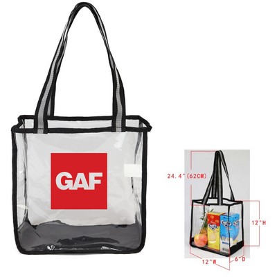 Clear Stadium Tote Bags with with dual carry handles (12"H x 12"W x 6"D)