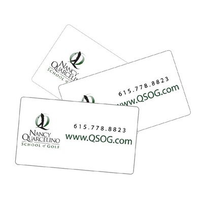 Business Cards - 20pt White Plastic Full Color Front & Back - Gloss Coating Size 2" x 3.5"