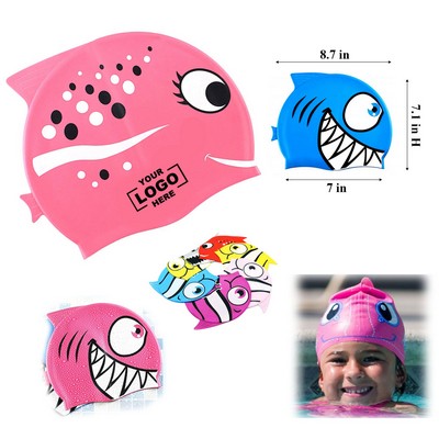 "Kids Cartoon Fish Swim Caps "