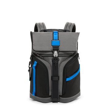 Tumi™ Gray/Blue Alpha Bravo Logistics Flap Lid Backpack