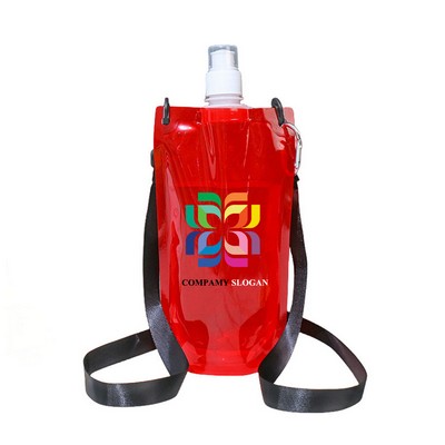 Collapsible Water Bottle with Carabiner and Lanyard