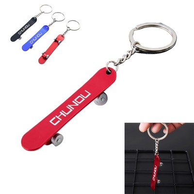 Skateboard Key Chain Beer Opener