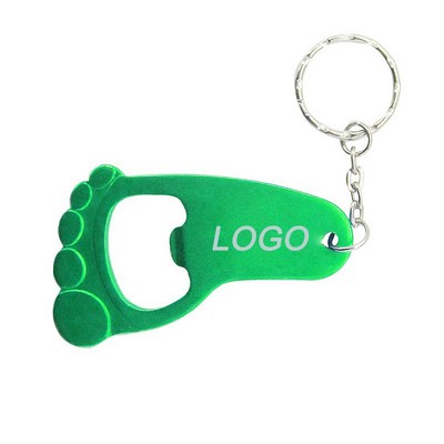 Aluminum Alloy Foot Shape Opener Keychain