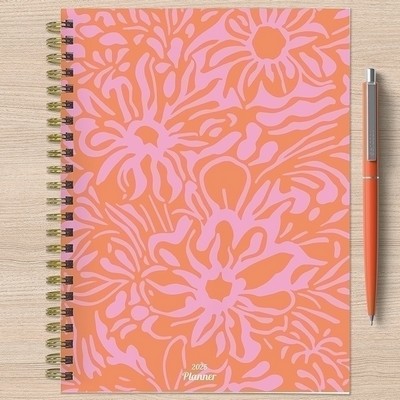 2025 Happy Hibiscus Medium Weekly Monthly Planner