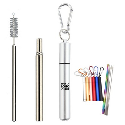 Stainless Steel Drinking Travel Telescopic Straw