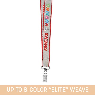 3/4" Woven Lanyard w. Swivel Bulldog Clip - "Elite" Weave