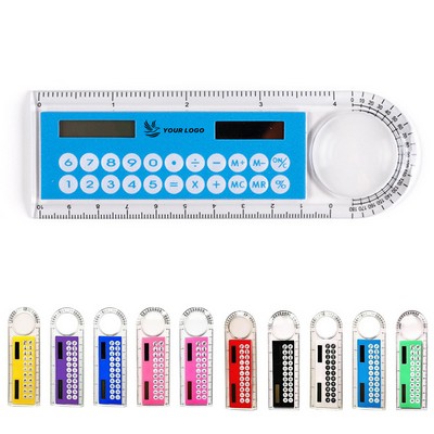 Mini Solar Transparent Ruler Calculator With Magnifier