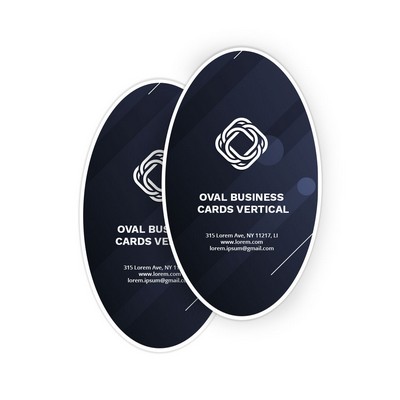 Oval Business Cards - Vertical, Printed Front and Back (2" x 3.5")