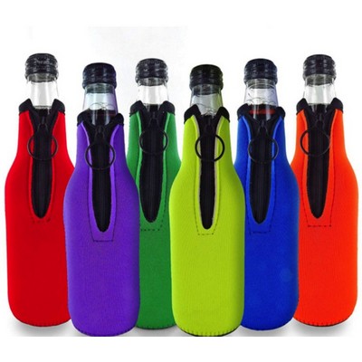 Neoprene Zipper Beer Bottle Cooler-330ML