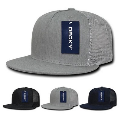 Decky Five Panel High Profile Structured Denim Trucker Cap