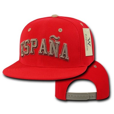 Espana Spain Snapback Country Cap w/Flat Bill