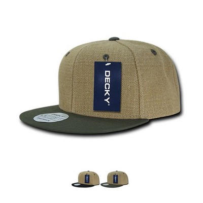 Decky Heavy Jute Snapback Hat w/Flat Bill