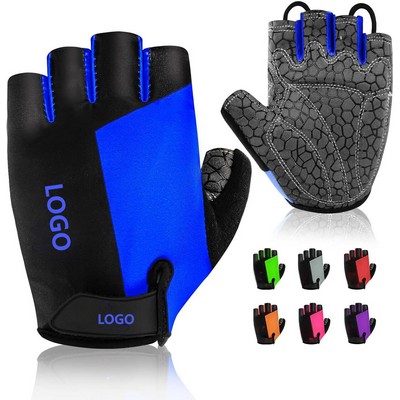 Bike Gloves With Anti-Slip Shock-Absorbing Pad, Light Weight, Half Finger For Workout