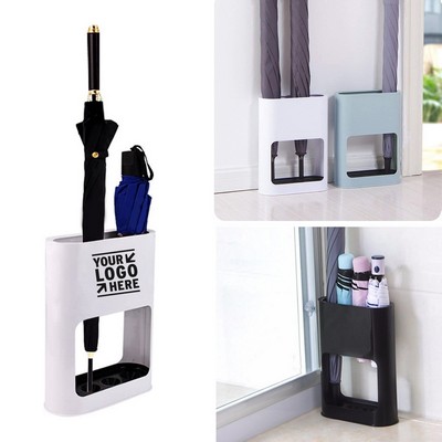 Compact Umbrella Stand with Drip Tray and Cane Holder