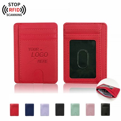 Slim RFID Blocking Leather Wallet for Front Pocket