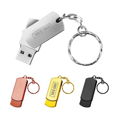 8 GB USB 2.0 Swivel Flash Drive with Key Chain