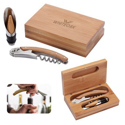 2-Piece Bel Vino Bamboo Wine Set