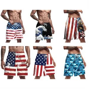 Full Color US Flag Beach Shorts Pants