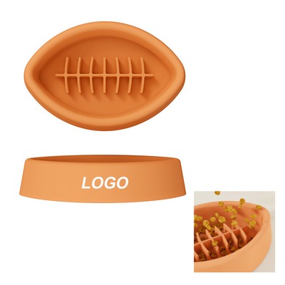 Silicone Rugby Shaped Pet Slow Feeding Bowl