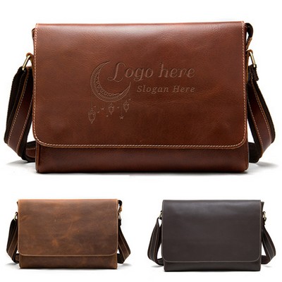 Vintage Crazy Horse Cowhide Crossbody Bag