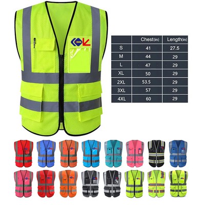 Reflective Safety Vest High Visibility Vest with Pockets Meets