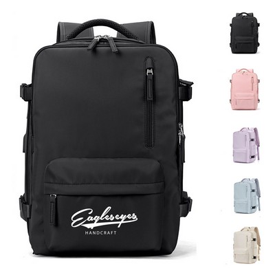 Travel Backpack with Breathable Cushioned Design and Multiple Compartments