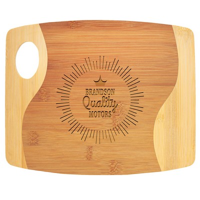 11" x 9" Bamboo 2-Tone Cutting Board