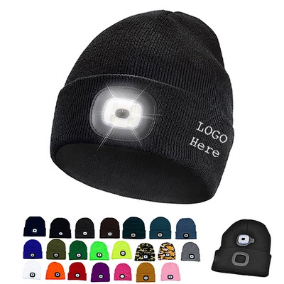 LED Lighted Beanie USB Rechargeable