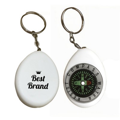 Portable Drop-Shaped Compass Keychain