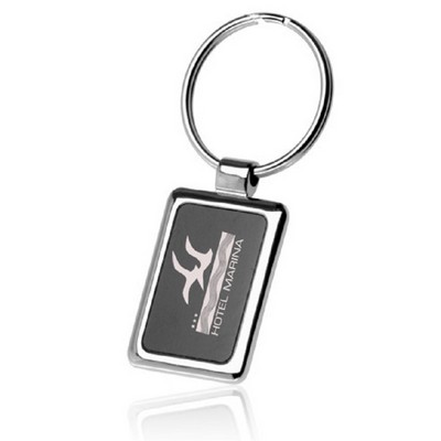 Square Black & Chrome Keychains