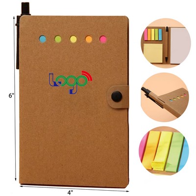 Compact Snap-Closure Notepad Notebook with Office Tools