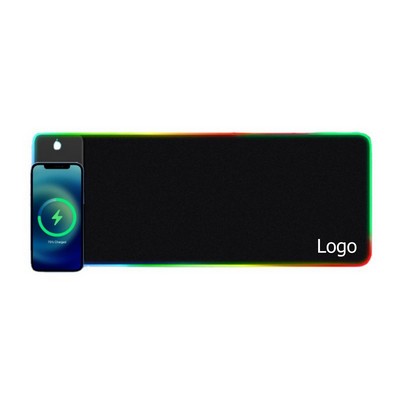 RGB Gaming Mouse Pad With Wireless Charger Extra Large Mouse Mat