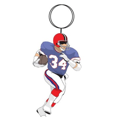 Football Player Key Chain w/Clear Mirrored Back (2 Square Inch)