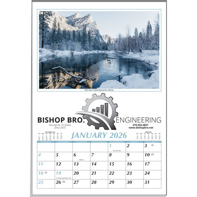 Scenic Treasures Executive 12 Sheet Calendar w/Black Imprint