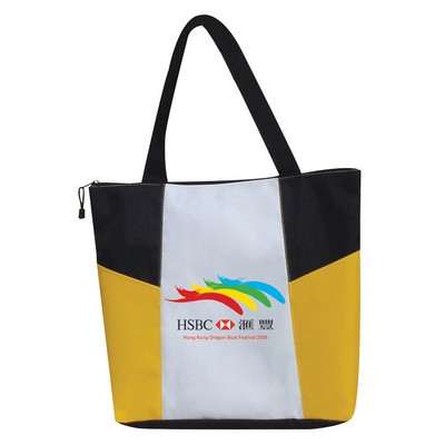 Tri-Panel Zipper Tote Bag