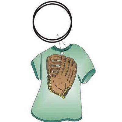 Baseball Glove T-Shirt Gift Shop Key Chain w/Mirrored Back (4 Square Inch)