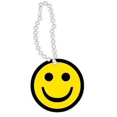 Smiley Face Promotional Line Key Chain w/ Black Back (6 Square Inch)