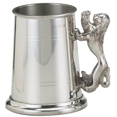 Pewter Lion Handle Tankard