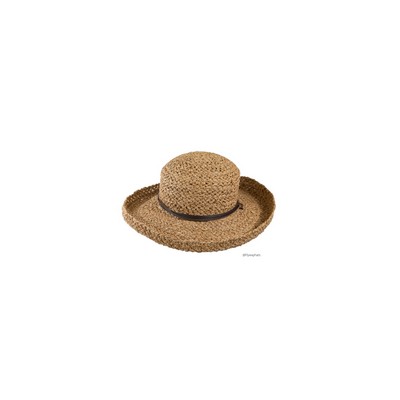 Ladies' Natural Raffia Straw Hat w/Upturned Brim