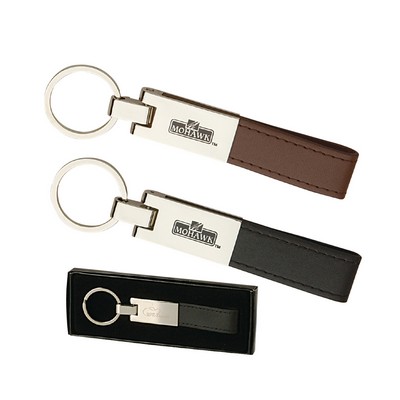 Leather & Silver Keyring