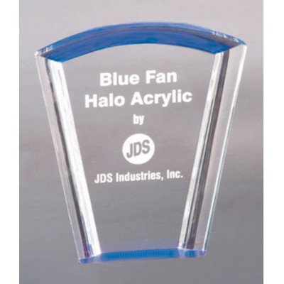 Halo Acrylic Fan Blue Reflective Acrylic Award - 8"