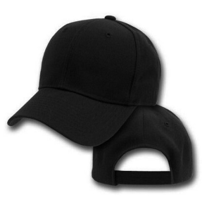 Big Size Black Structured Adjustable Cap 2XL - 4XL