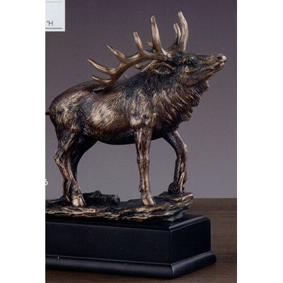 Walking Elk w/Raised Head Trophy on Rectangle Base (7"x7.5")