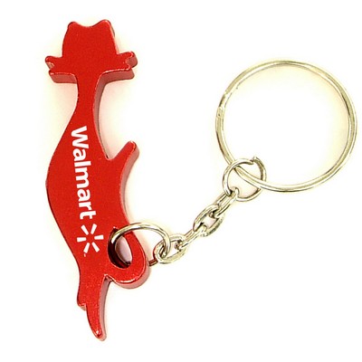 Cat Aluminum Bottle Opener w/Key Chain