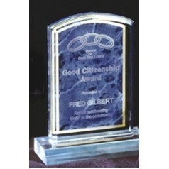 Marbleized Purple Acrylic Rectangle Award w/ Curved Top - 4"x7"