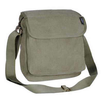 Cotton Canvas Messenger w/Flap Cover