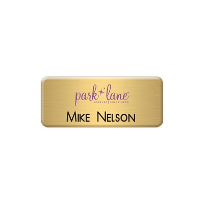 New York Custom Metal Name Badge (Custom sized between 3 and 6 sq. in.)