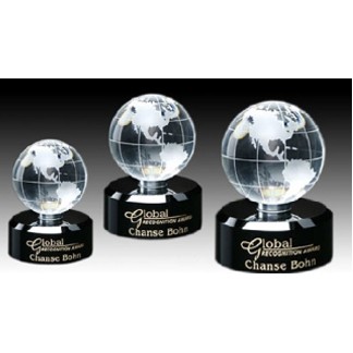 Crystal Series Globe Crystal Award