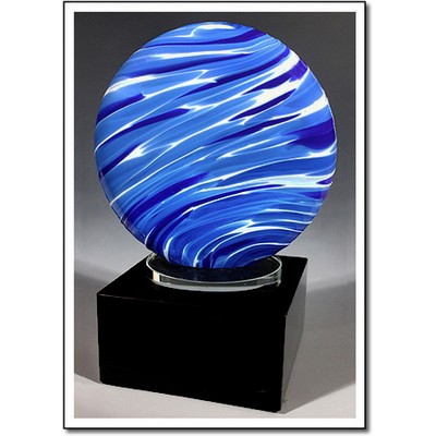 Jetstream Art Glass Sculpture w/ Marble Base (4"x5.75")